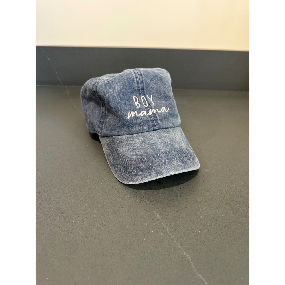 Boy Mama Acid Wash Blue Denim Baseball Cap‎ Hat Embroidered GWCAP 18670